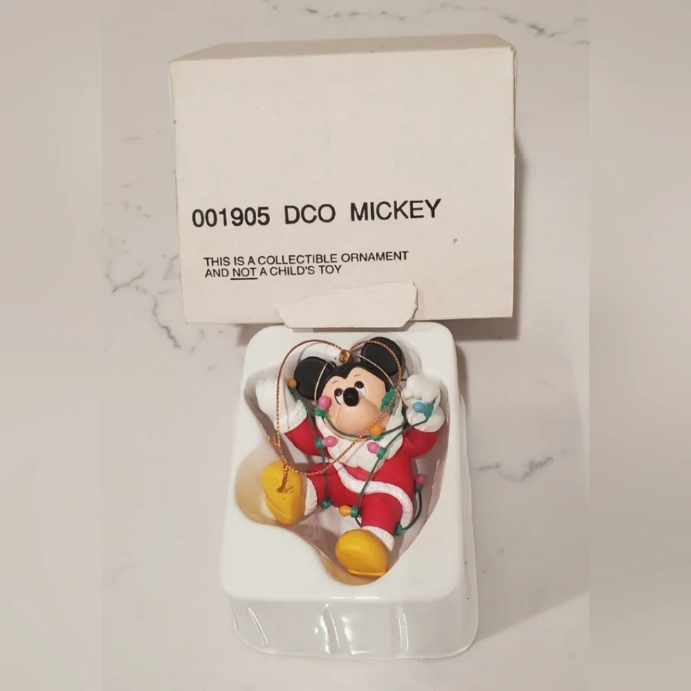 Disney Mickey Mouse Christmas Ornament 1990 Vintage DCO Rare Grolier Orginal Box